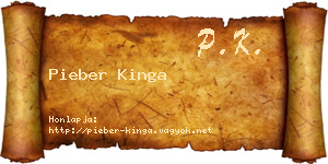 Pieber Kinga névjegykártya